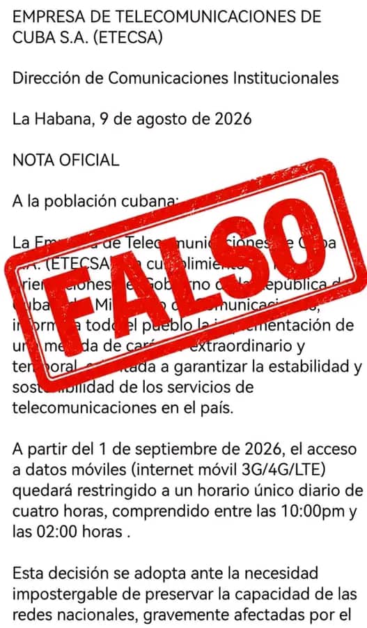 Etecsa alerta sobre información falsa en redes sociales